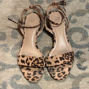 A New Day Women's Tan and Black Leopard Sandals